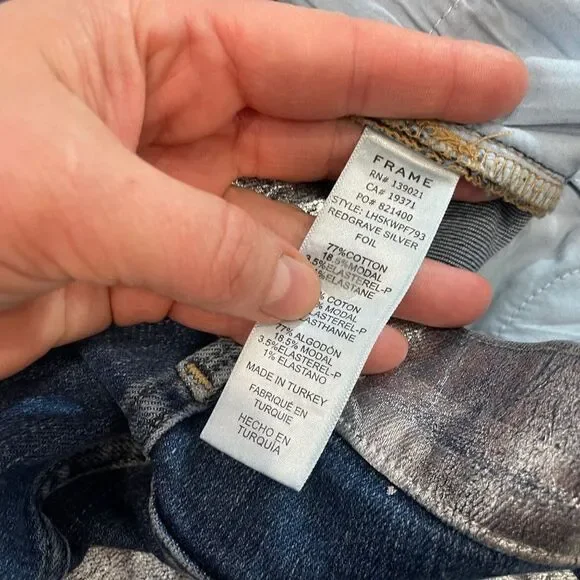 Frame Le High Skinny Foil Pocket Jeans sz 30 Low rise - Picture 7 of 7